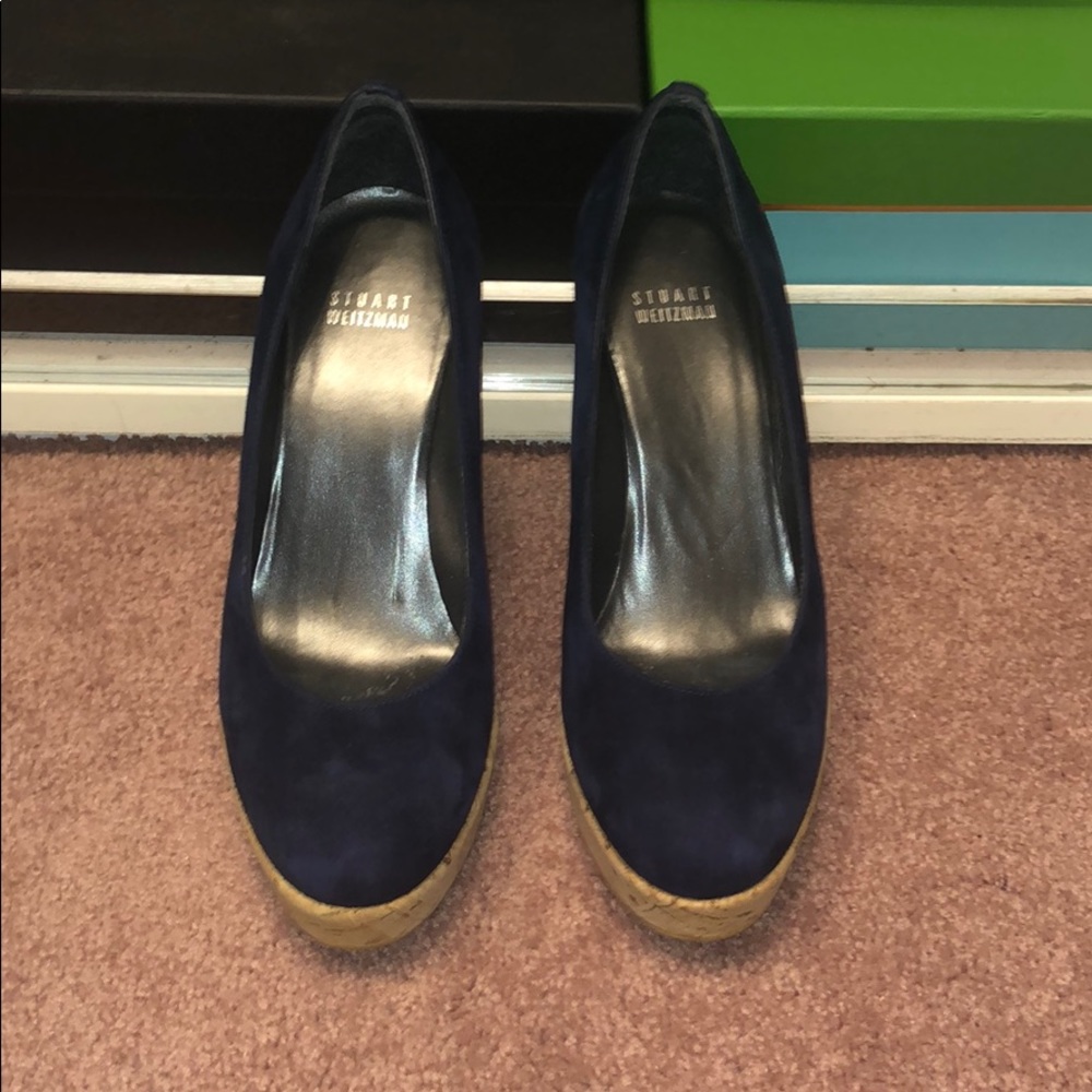 Blue Suede Stuart Weitzman Shoe